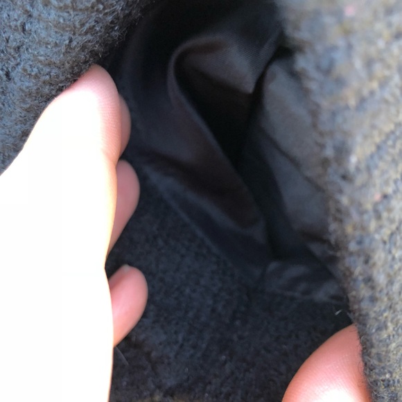 Zara zip up black hooded wool jacket elbow patches - Picture 5 of 8